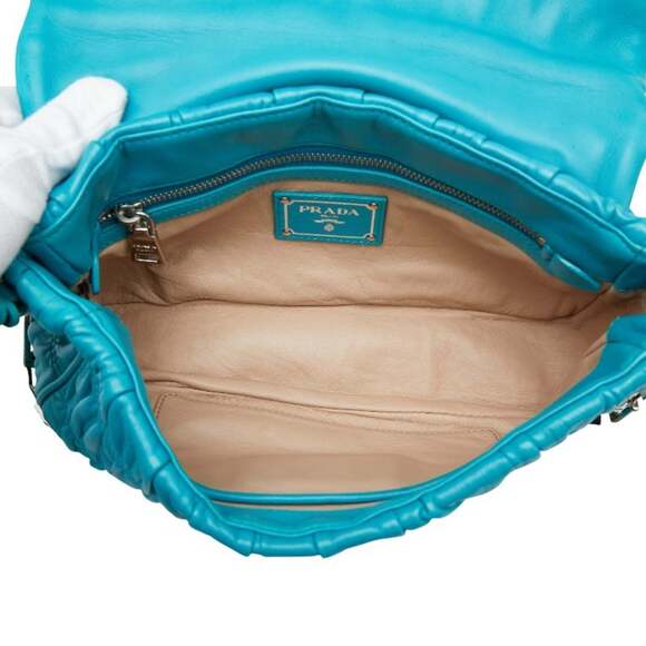 PRADA Blue Leather Shoulder Bag - Picture 8 of 11